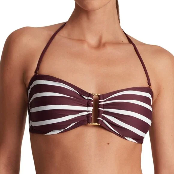 Lauren Ralph Lauren Striped Ring Bandeau Bikini Top - Picture 9 of 9